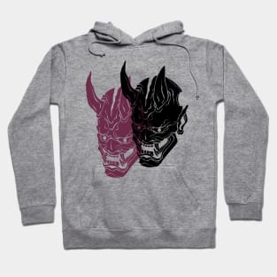 The Double Oni Mask 3 - Yabisan - Vector Style Hoodie